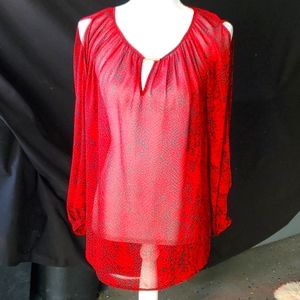 MK red blouse